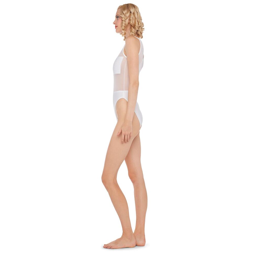 Norma Kamali Dash Dash Mio White Mesh One Piece Swimsuit Size Medium - Picture 2 of 12